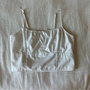 White Cropped Tank
